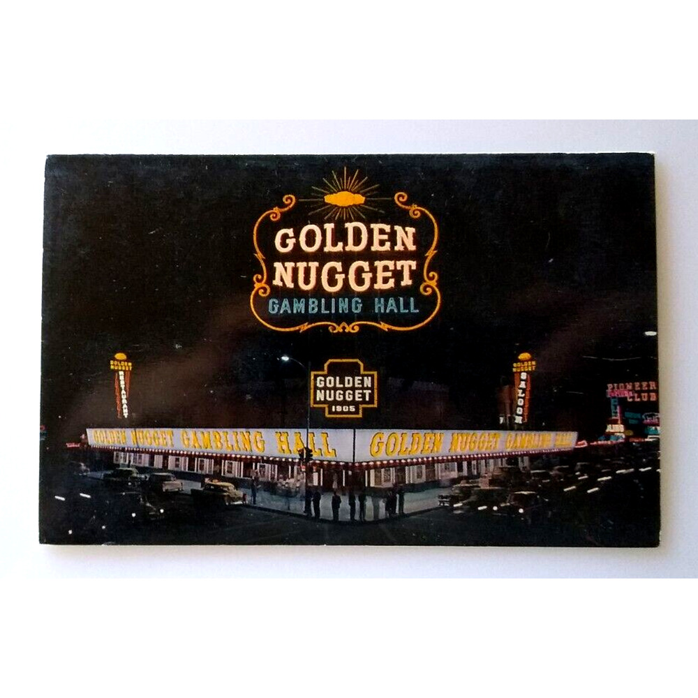 Golden Nugget Gambling Hall Casino Postcard Foldout MENU Las Vegas Nevada Chrome